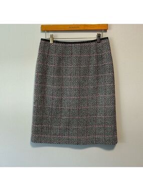 Talbots Petites Wool Blend Plaid Pencil Skirt